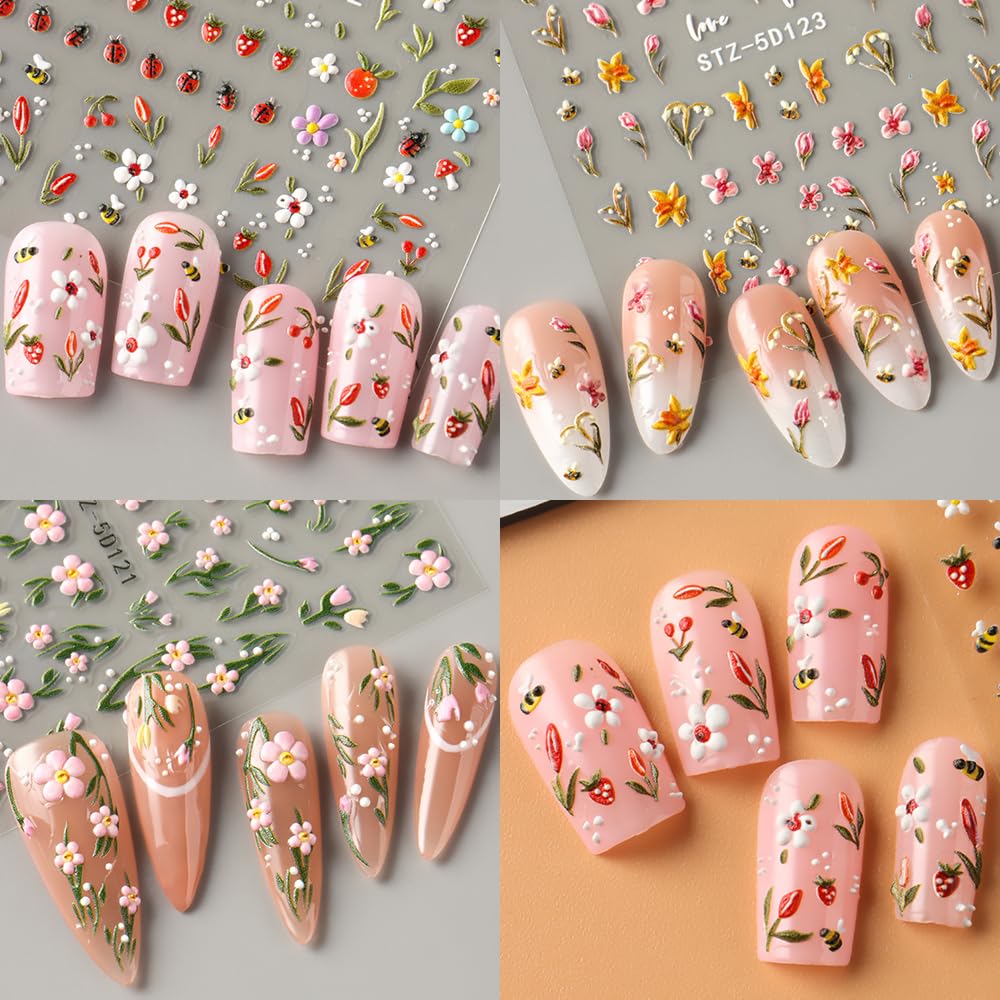 Qdsuh pegatinas 5D flor pequeña para detalles delicados.