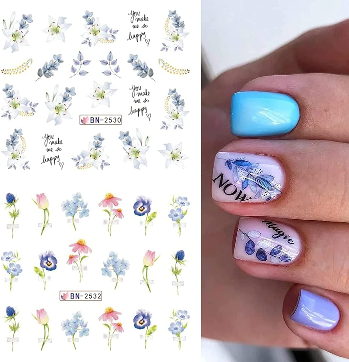 Qdsuh pegatinas de uñas decorativas verano para un toque fresco.