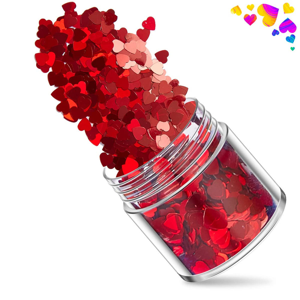 QDTK Corazones uñas holográficos: aporta efecto brillante que resalta el diseño.