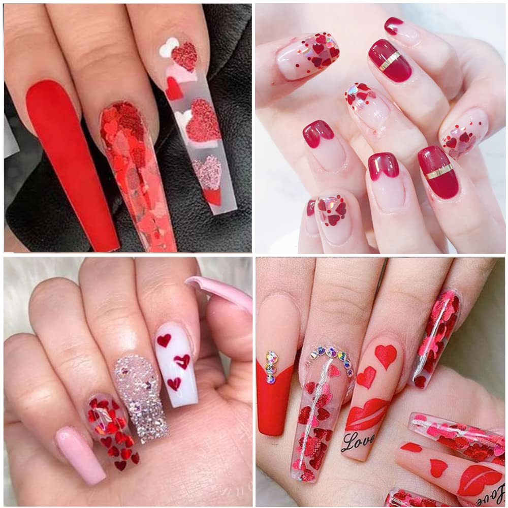 QDTK Patrones uñas corazón dorado: estilo elegante para celebraciones.