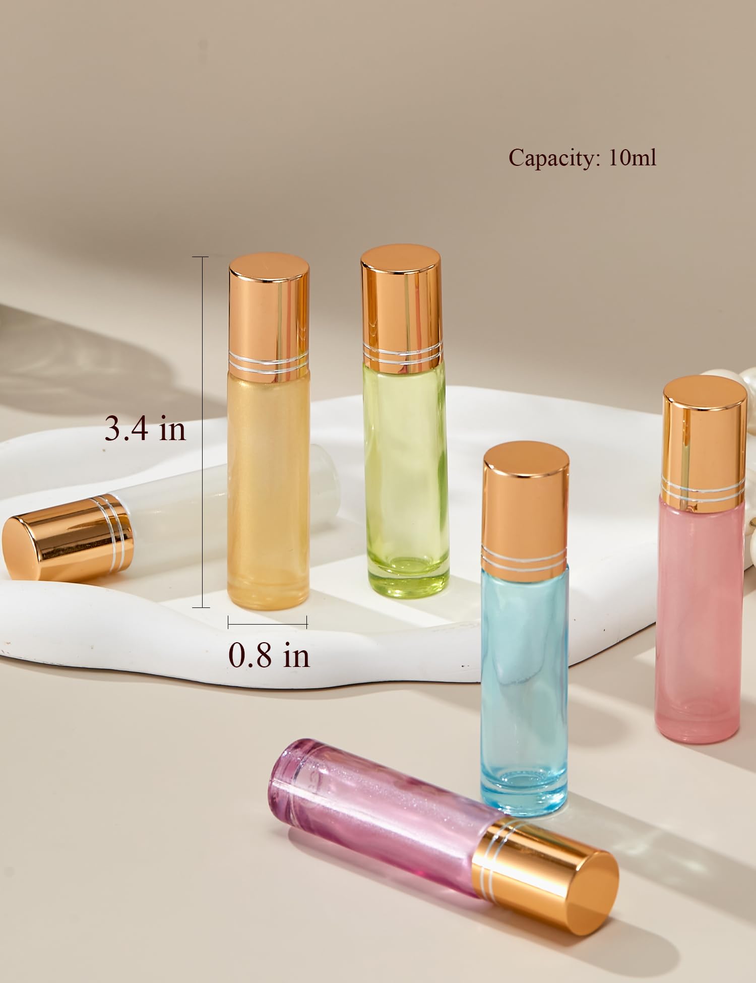 Qeuly 10ml roll-on bottle pink portable bottle for fragrances or serums