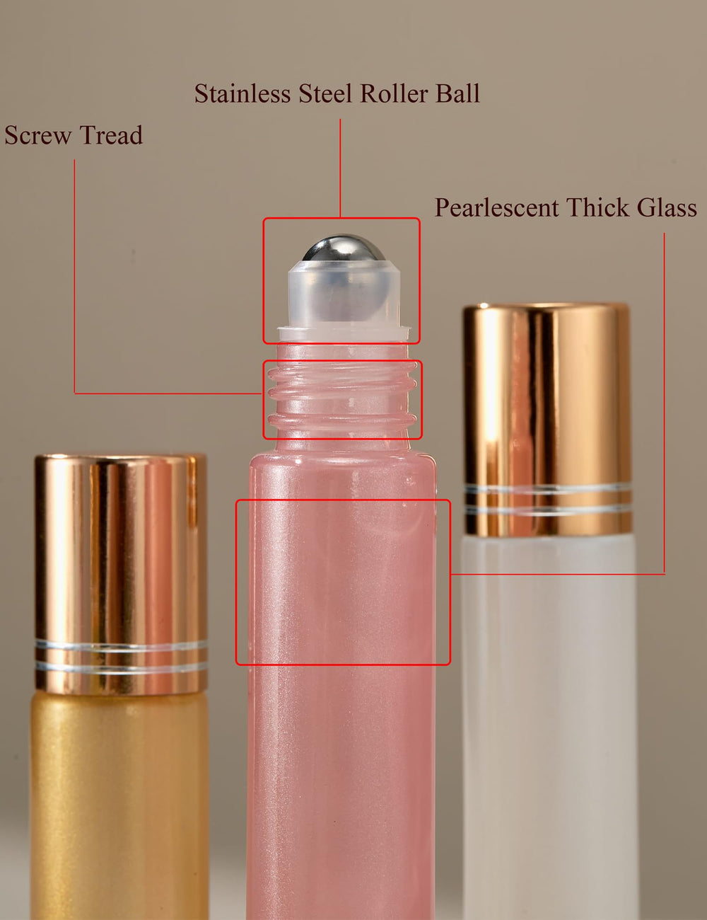 Qeuly 10ml roll-on bottle purple leak-proof roller for skincare oils