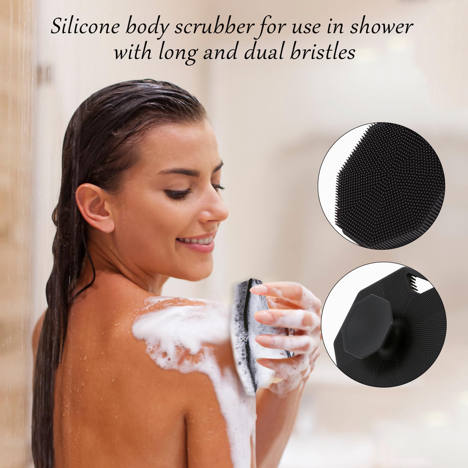 Qewro exfoliante cuerpo suave silicona para piel fresca tras cada uso.