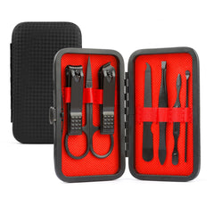 QEYMN manicure kit in compact travel case for on-the-go grooming.