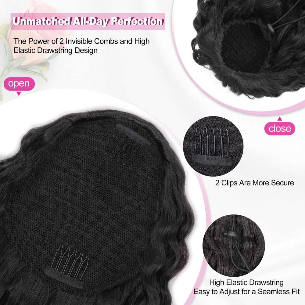 QGZ Ponytail Extension color shade may vary; choose closest match.