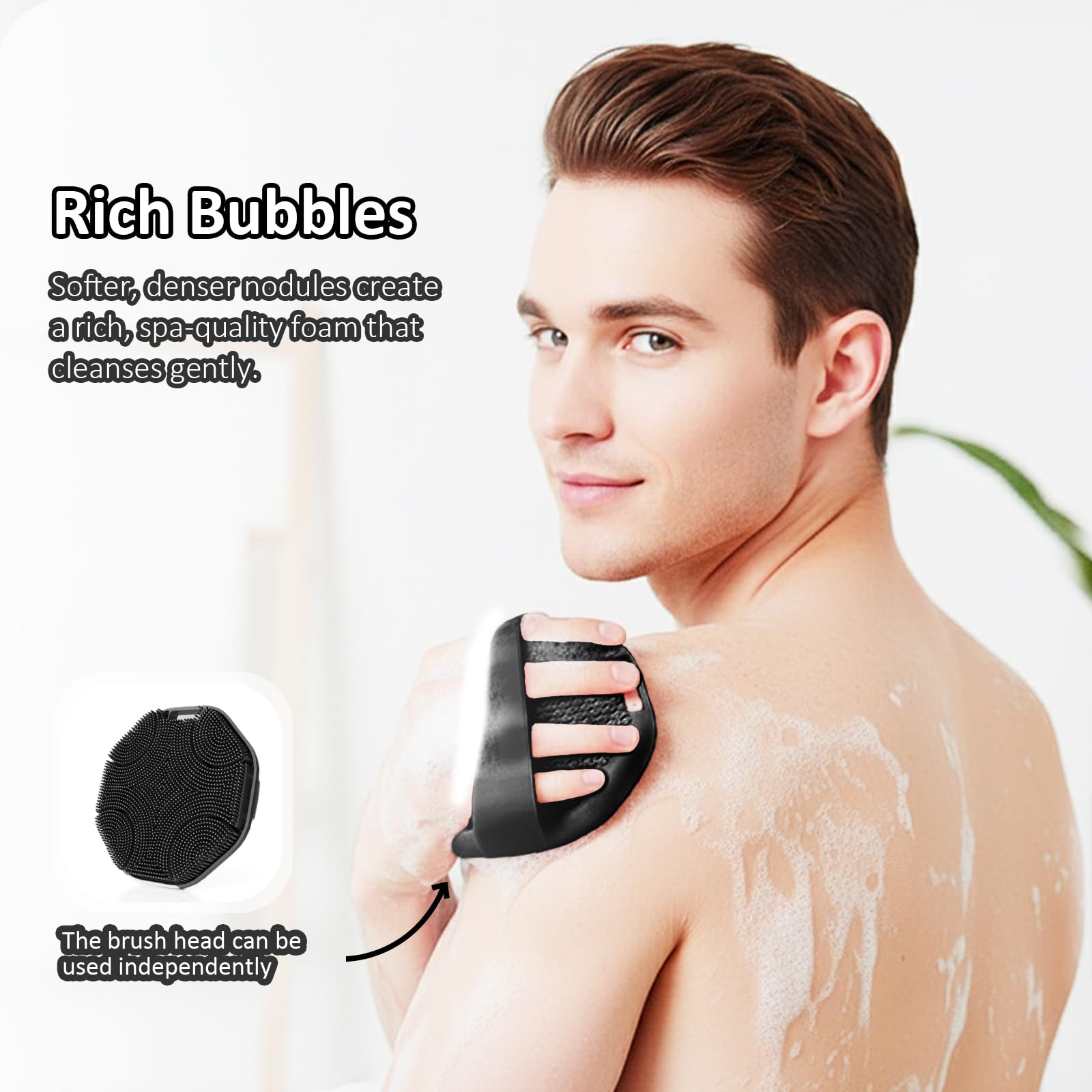Qiakeoo limpieza de ducha eficiente para todo el cuerpo.