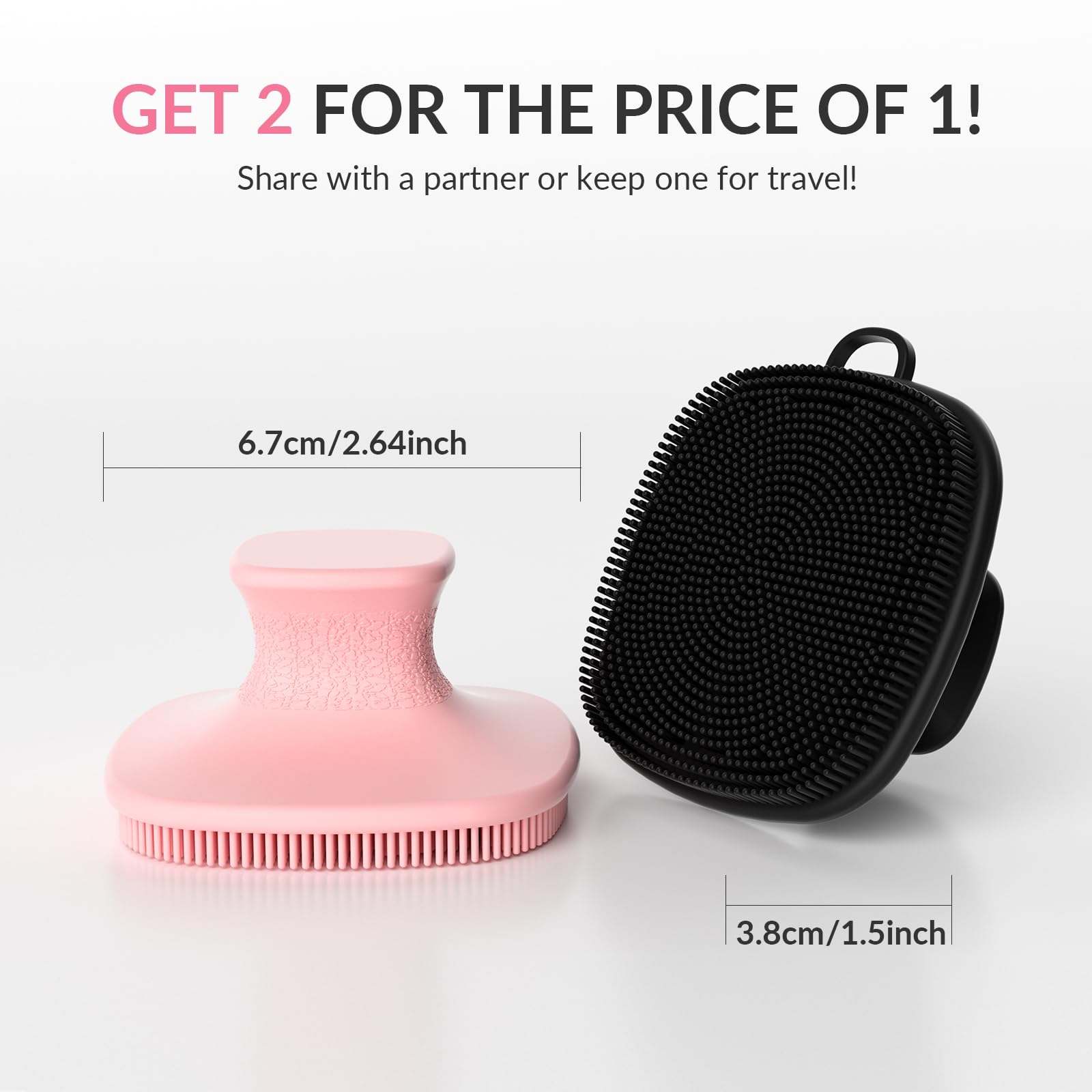 QiaKeoo silicone exfoliating brush cleanses pores and enhances absorption.