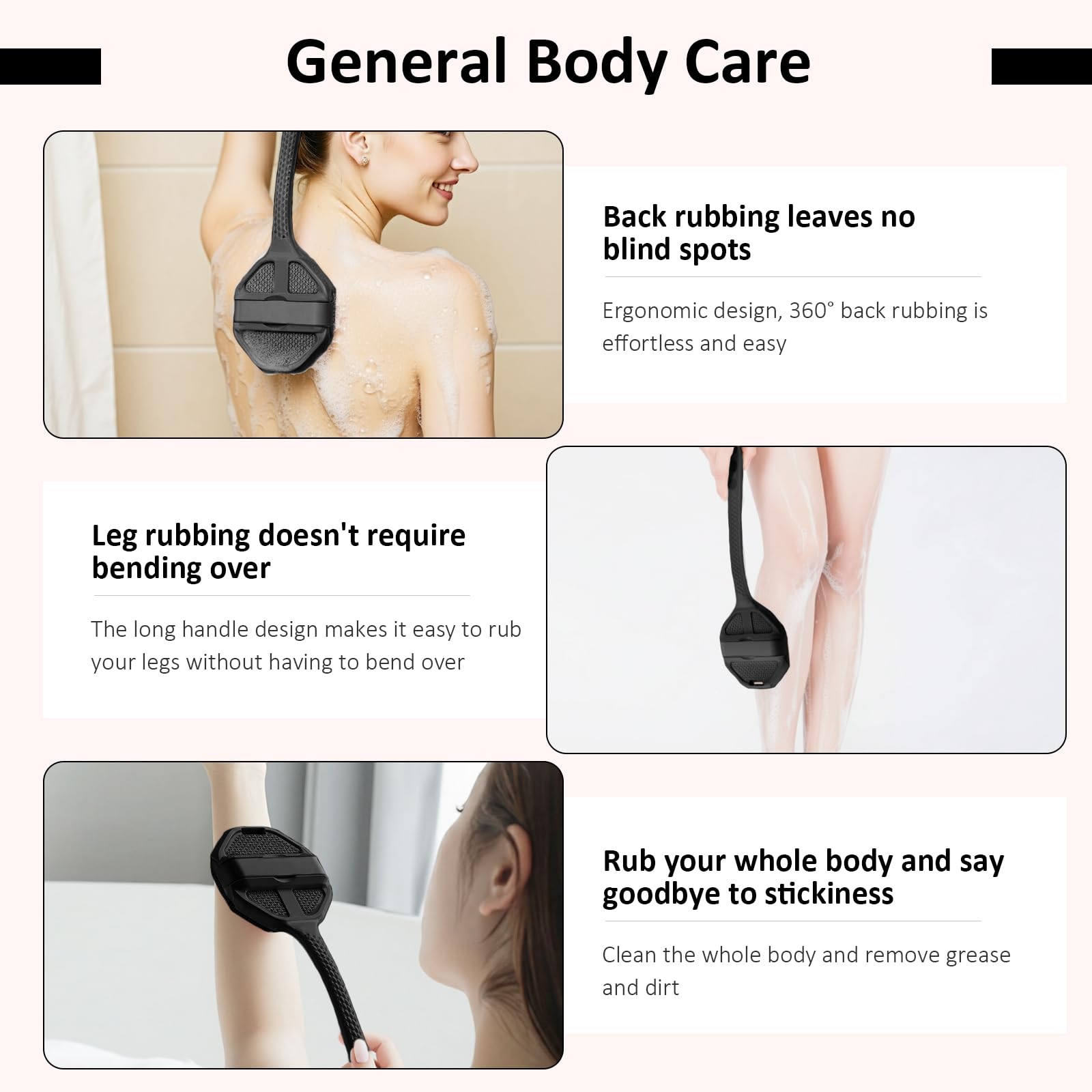 Qiakeoo cepillos silicona para cuerpo con exfoliación suave en la ducha.