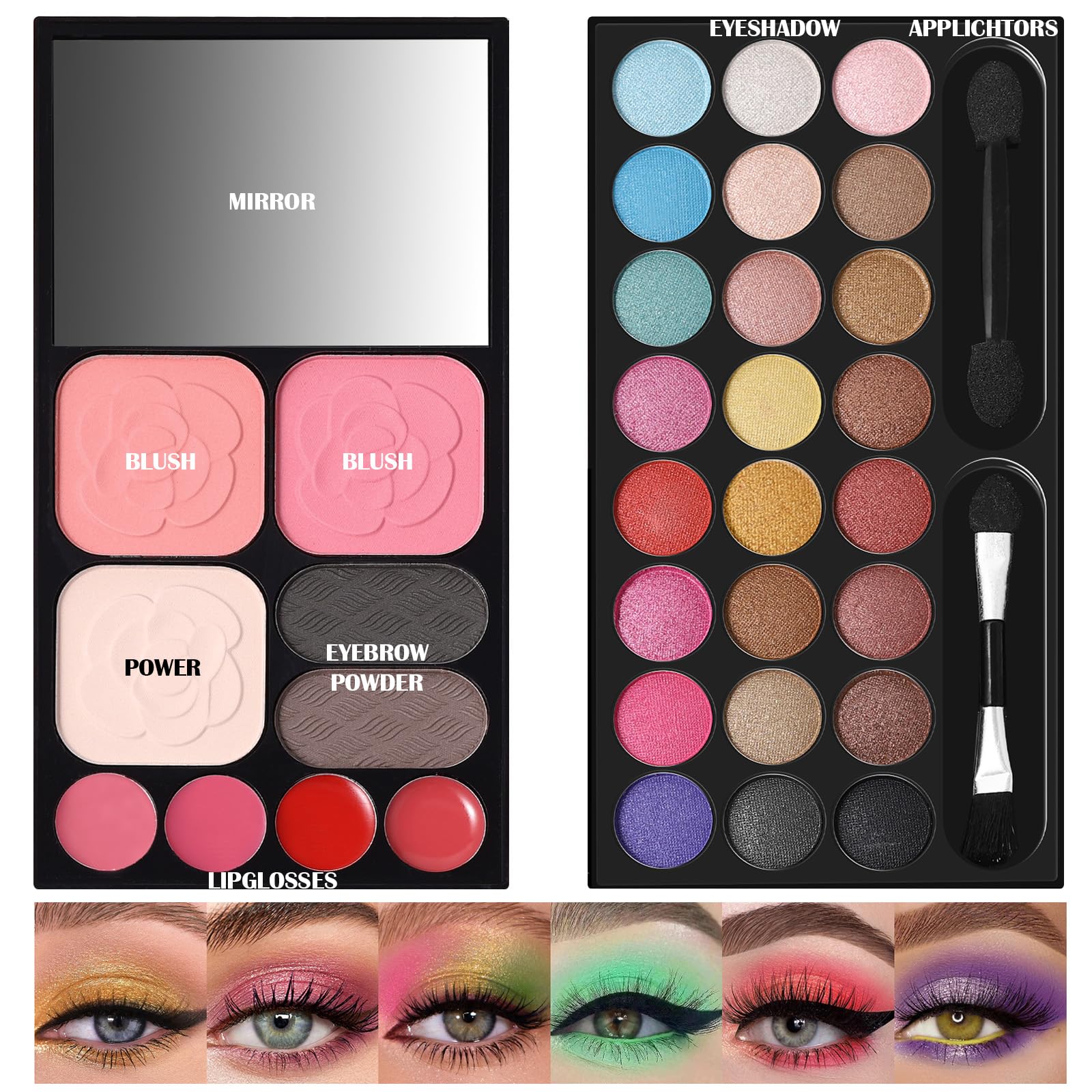 QiBest all-in-one makeup kit 4 lipsticks for finishing touches on the go.