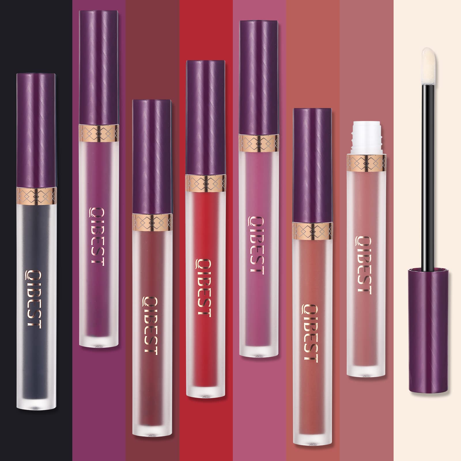 QiBest labios tonos nude vibrantes con pigmentación uniforme.