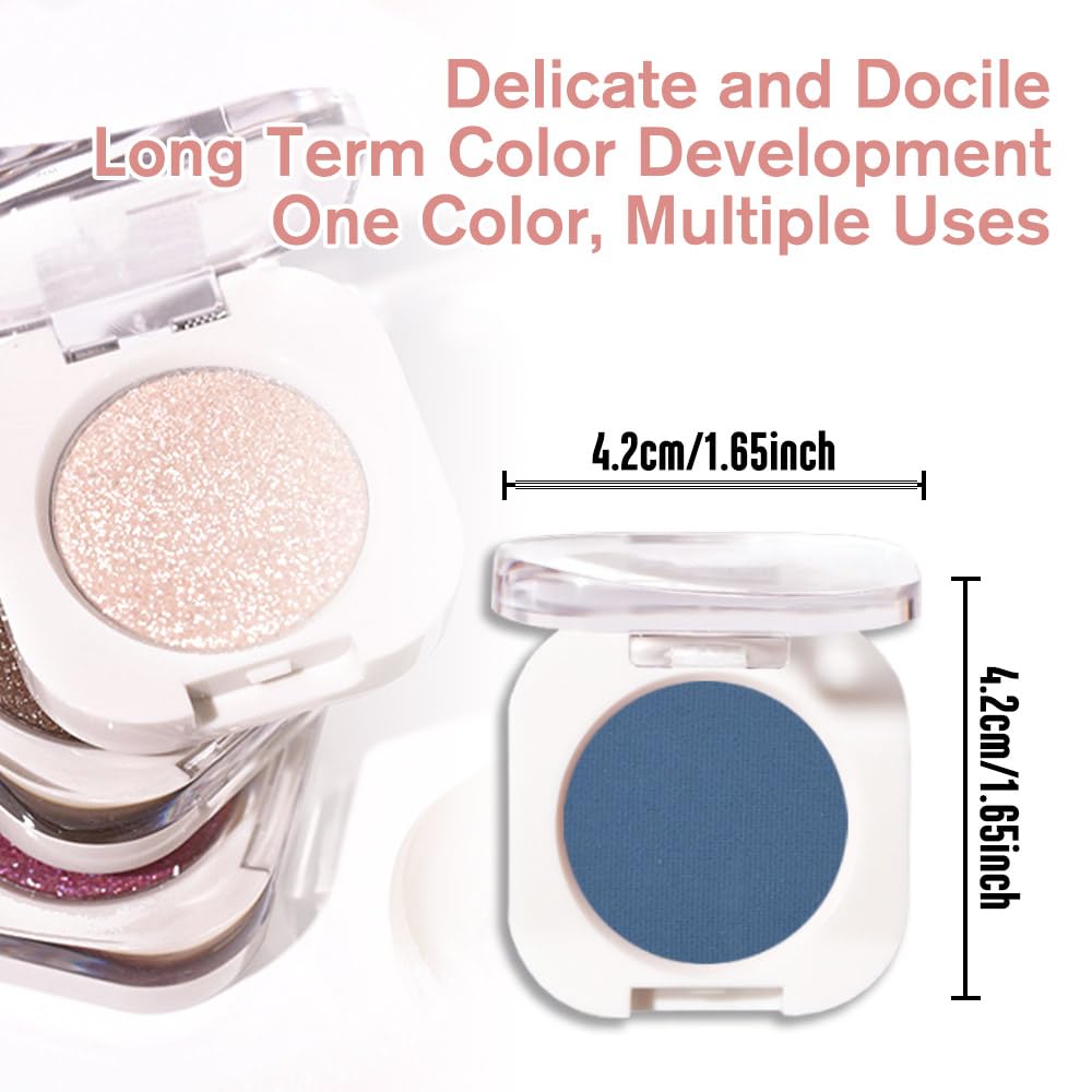 QIDSTERS Blue Matte Single Eyeshadow on eye look from natural to bold