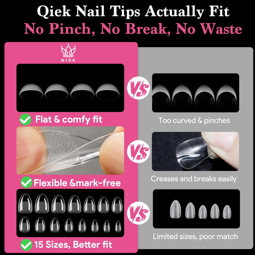 QIEK feather-light base provides comfortable wear as nails grow