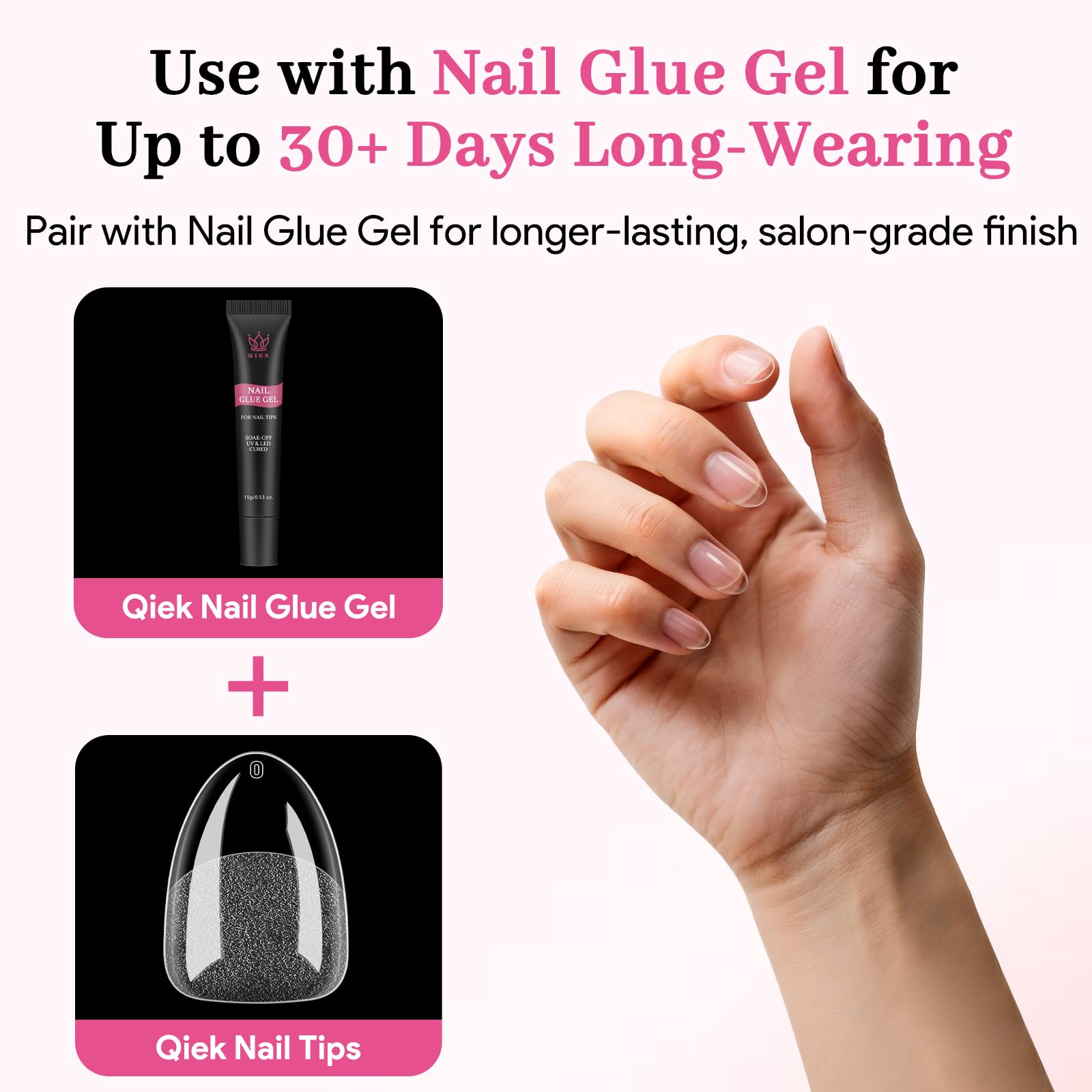 QIEK universal nail canvas supports gel, acrylic, or dip powder.