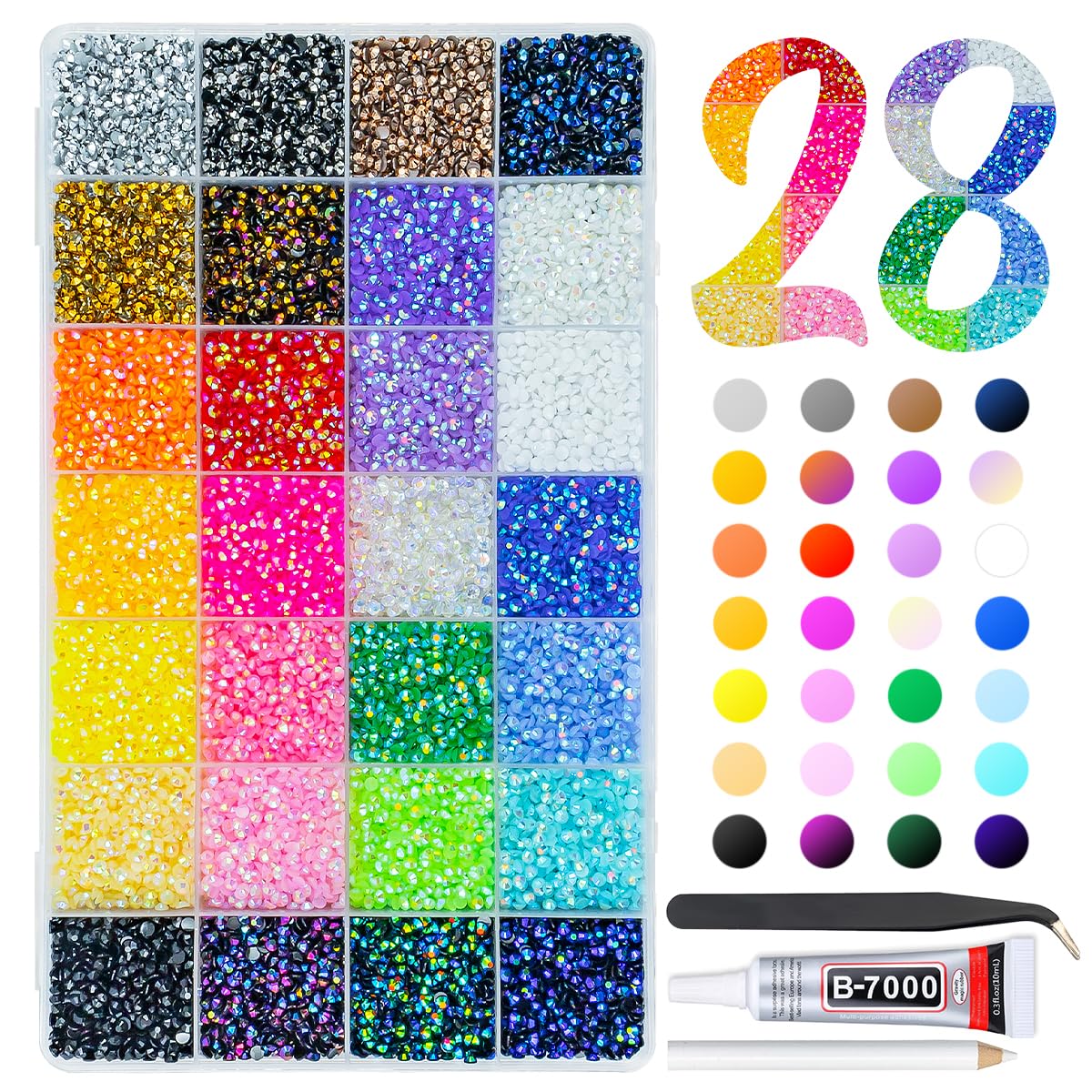 qiipii piedras de resina jelly 28 colores para manualidades y decoración