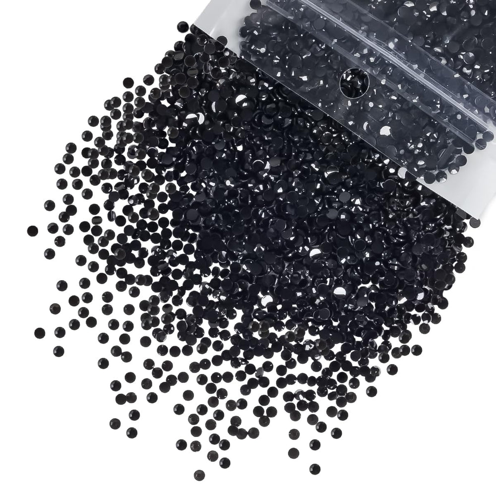 Qiipii 5300pcs black resin rhinestones for nails and crafts