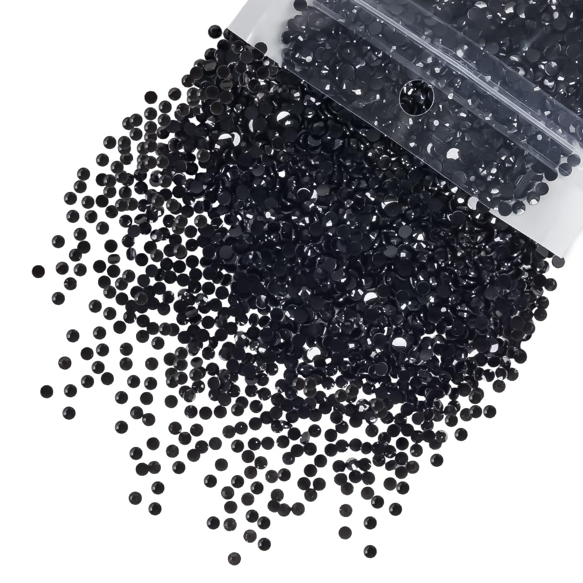 Qiipii 5300pcs black resin rhinestones for nails and crafts