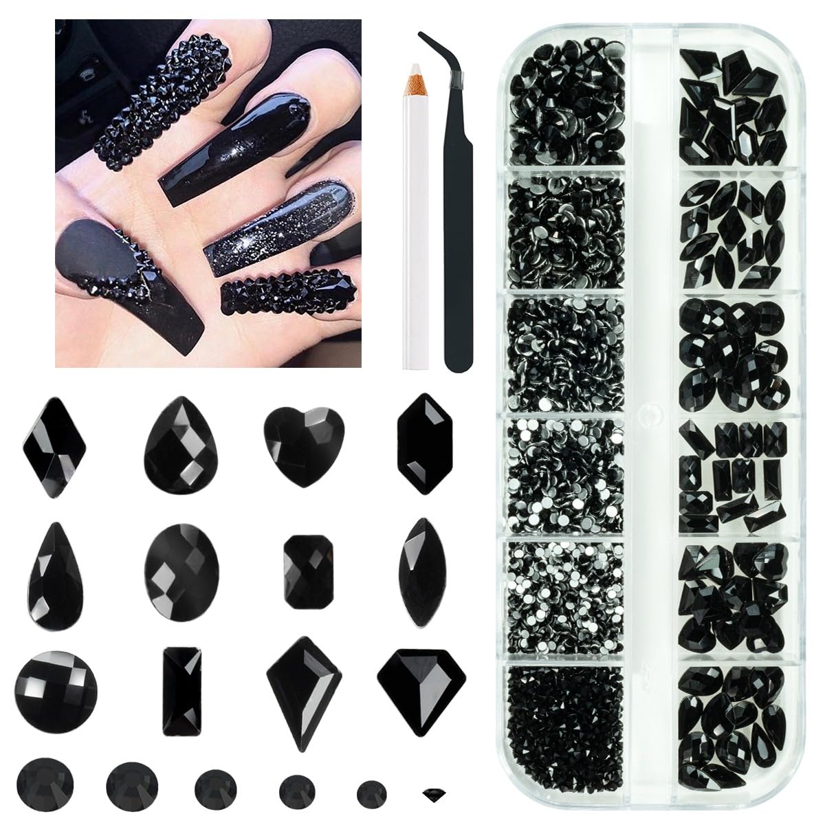 Qiipii box with tweezers and pickup pen for precise nail art prep.