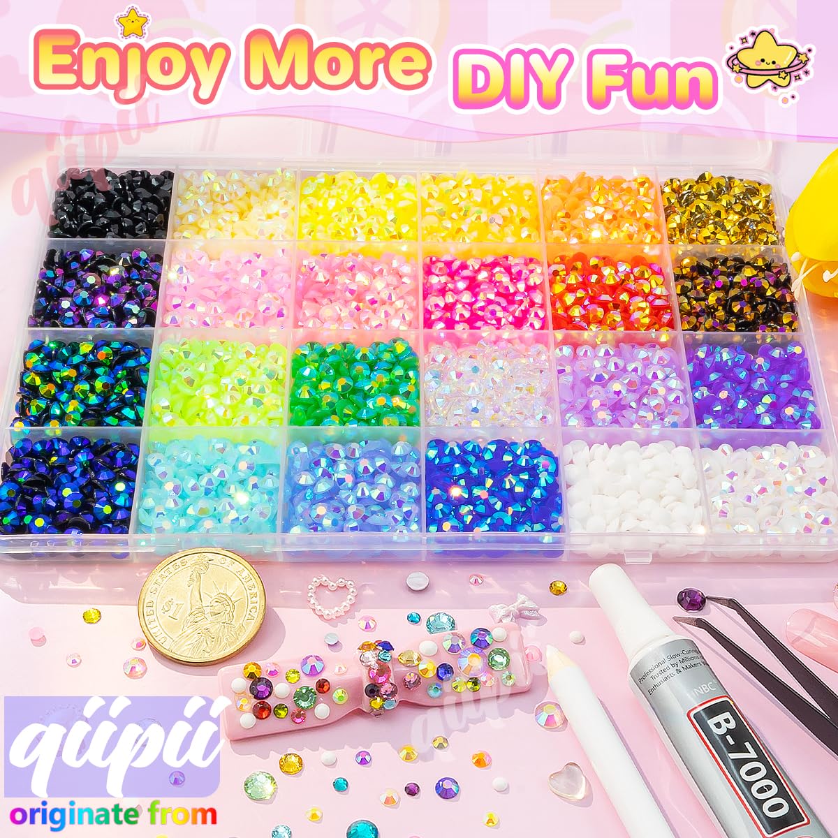 qiipii kit accesorios artesanales para manualidades y regalos