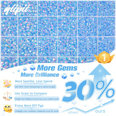 qiipii piedras-resina-azul-claro-ab 3mm brillantes, ideales para decorar tazas.