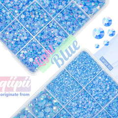 qiipii piedras-resina-azul-claro-ab 4mm facetadas, aportan destellos en proyectos DIY.
