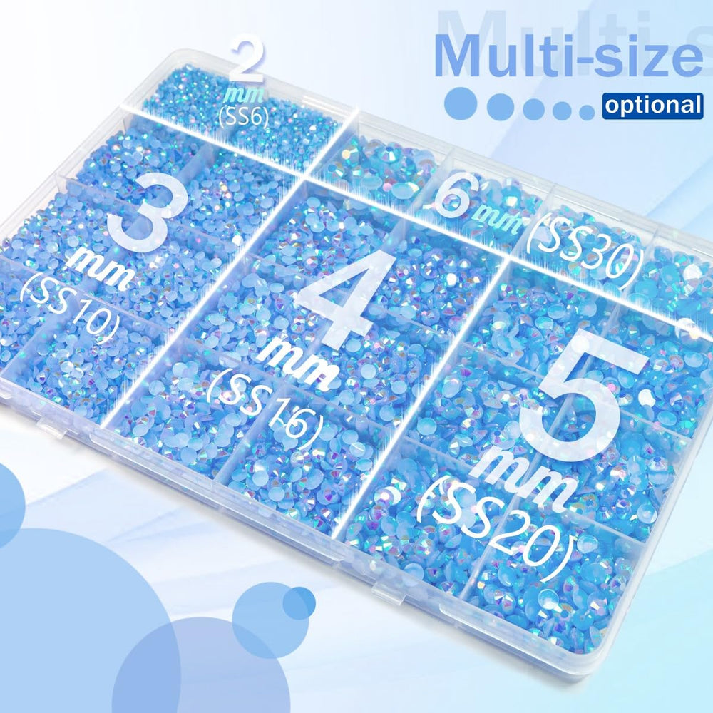 qiipii piedras-resina-azul-claro-ab 5mm brillantes para bordes decorativos.