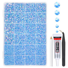 qiipii piedras-resina-azul-claro-ab 2mm brillantes para manualidades.