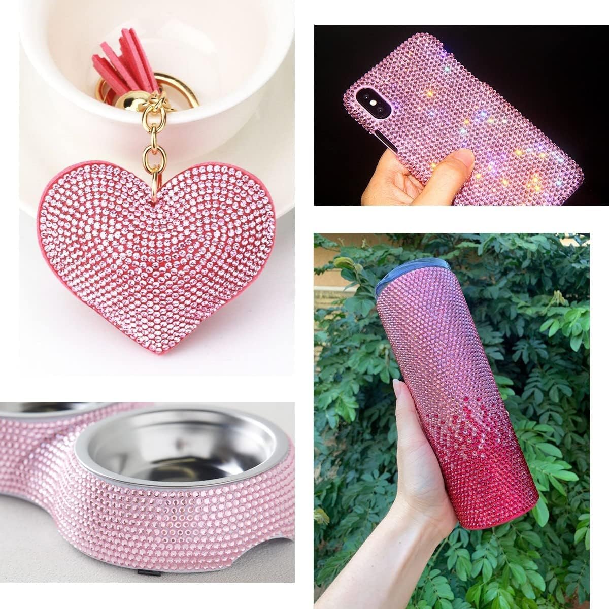 Piedras resina rosa cristal Qiipii 3 mm para destellos en maquillaje