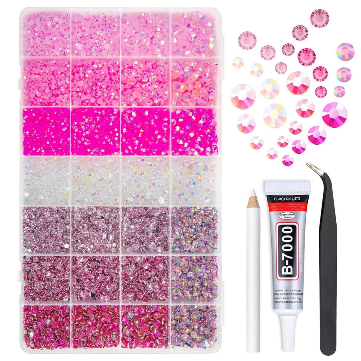 Piedras resina rosa jelly Qiipii 3 mm para uñas y maquillaje