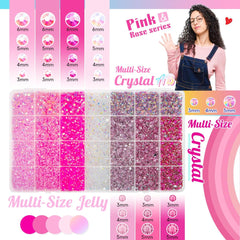 Piedras resina rosa jelly Qiipii 4 mm para manualidades brillantes
