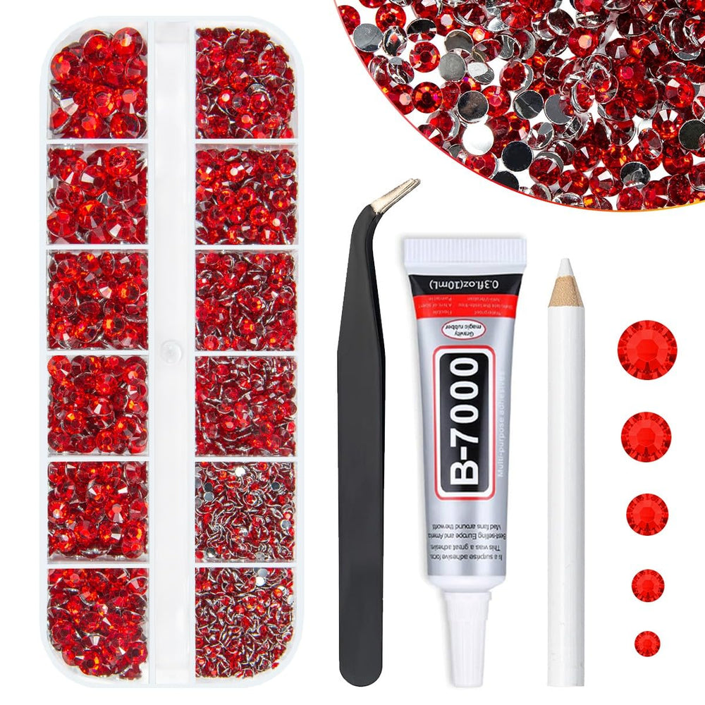 qiipii red crystal rhinestones 2mm sparkle to elevate DIY crafts.