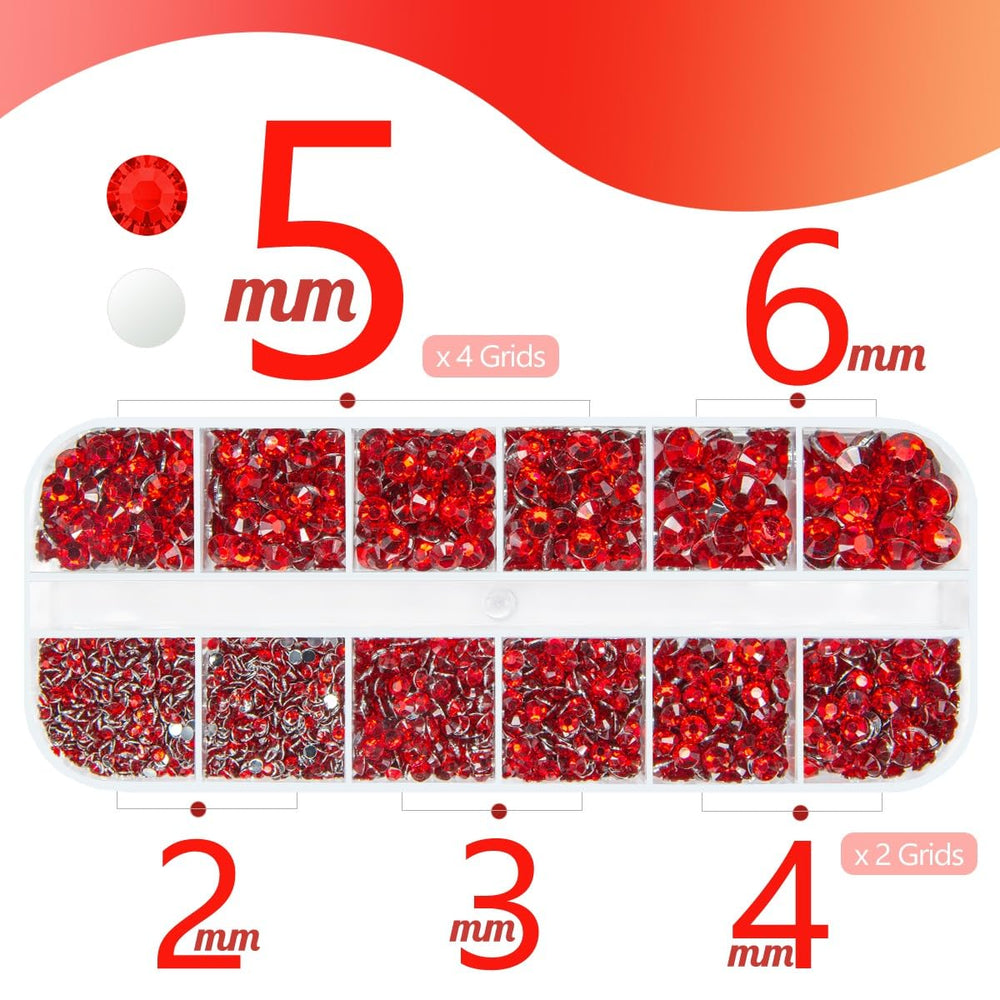 qiipii red crystal rhinestones 3mm shine for elegant embellishments.