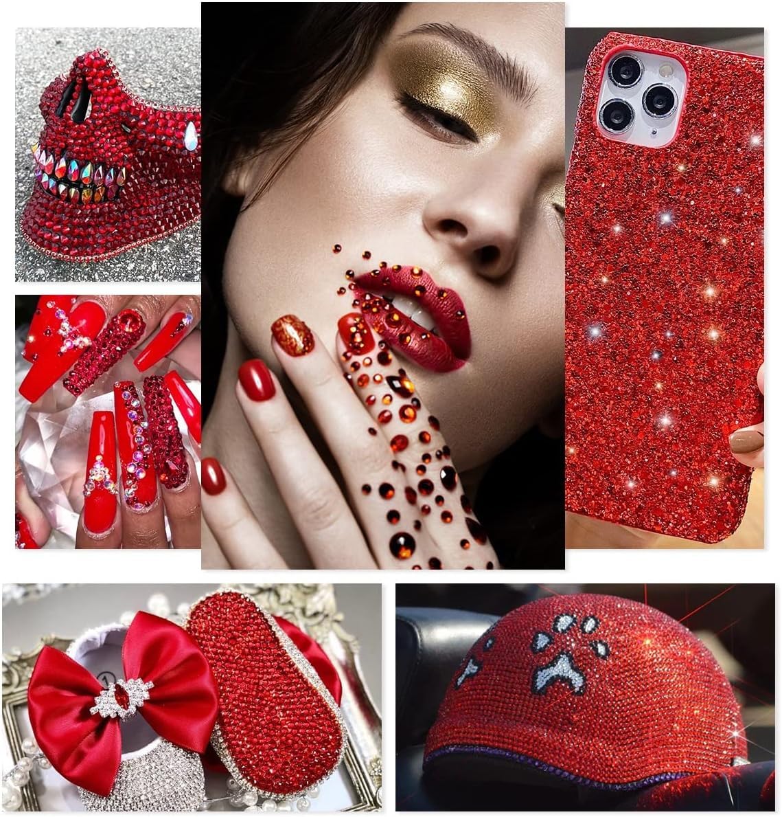 qiipii red crystal rhinestones 5mm dramatic sparkle on tumblers.