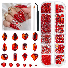 qiipii red nail rhinestones collection for dazzling nail art and crafts