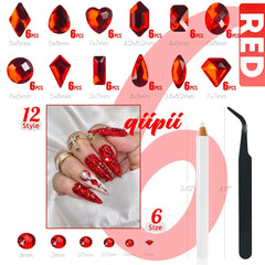 qiipii red round beads 1.6-4mm ideal for accents and crafts