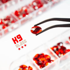 qiipii red round beads in multiple sizes enhance nail art variety