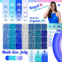 Piedras de resina azul translúcido qiipii 4 mm para uñas y manualidades