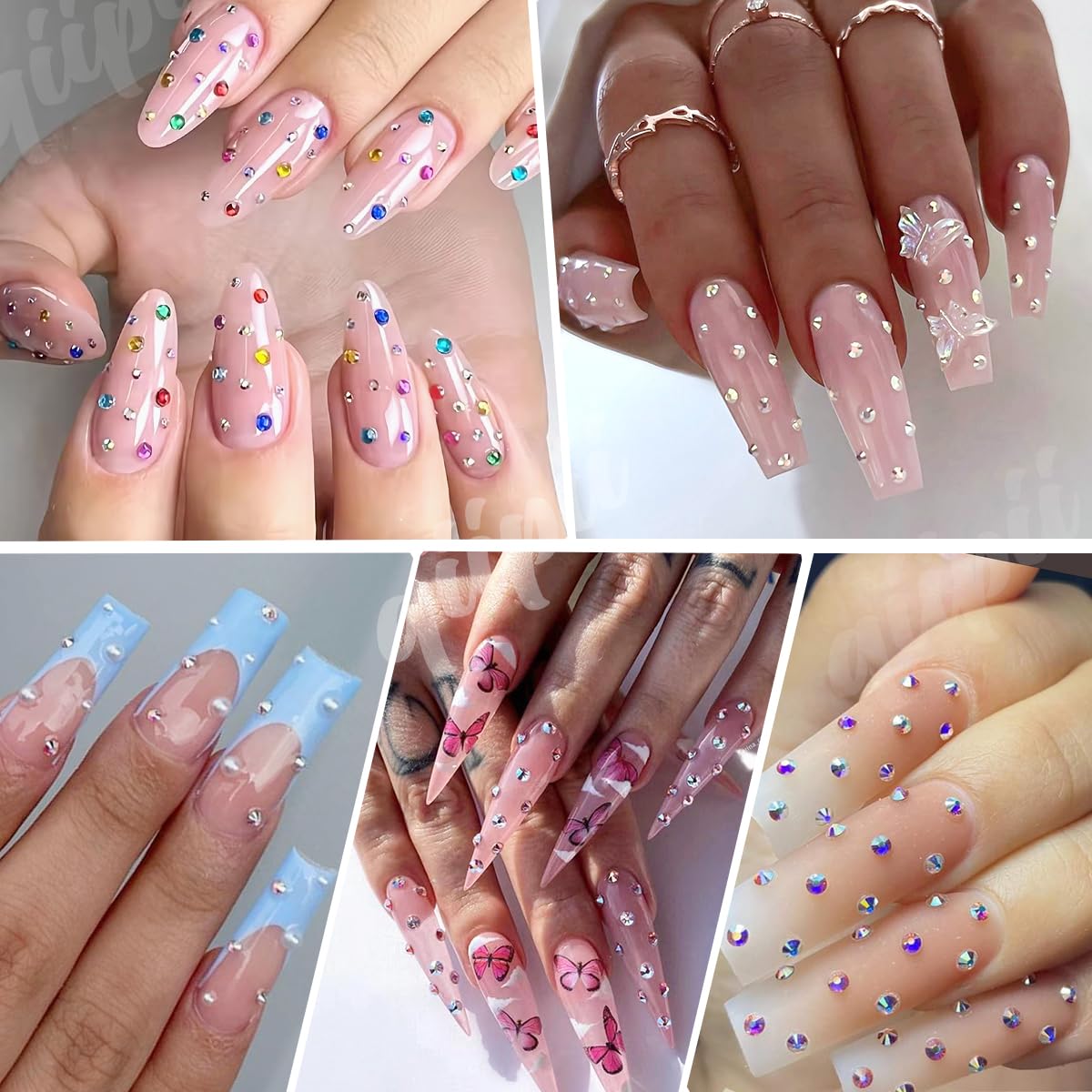 Qiipii rhinestones for body art and accessories bring subtle glow.