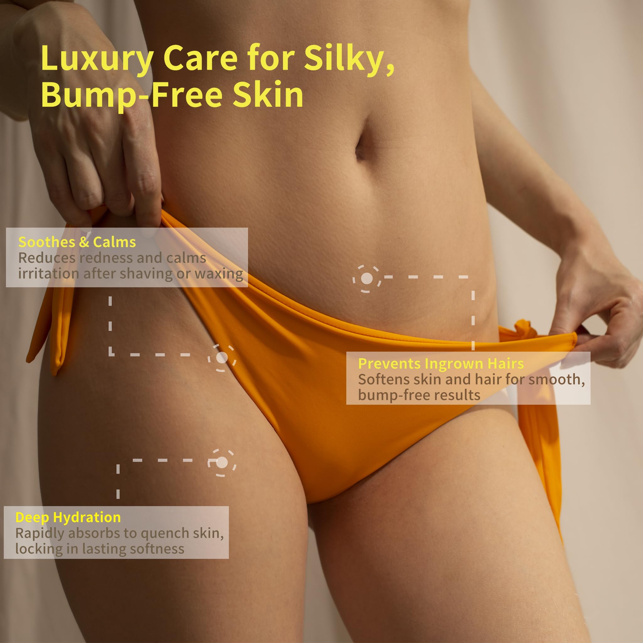 QINJAX Aceite After Shave apto para bikini y axilas con cuidado suave.
