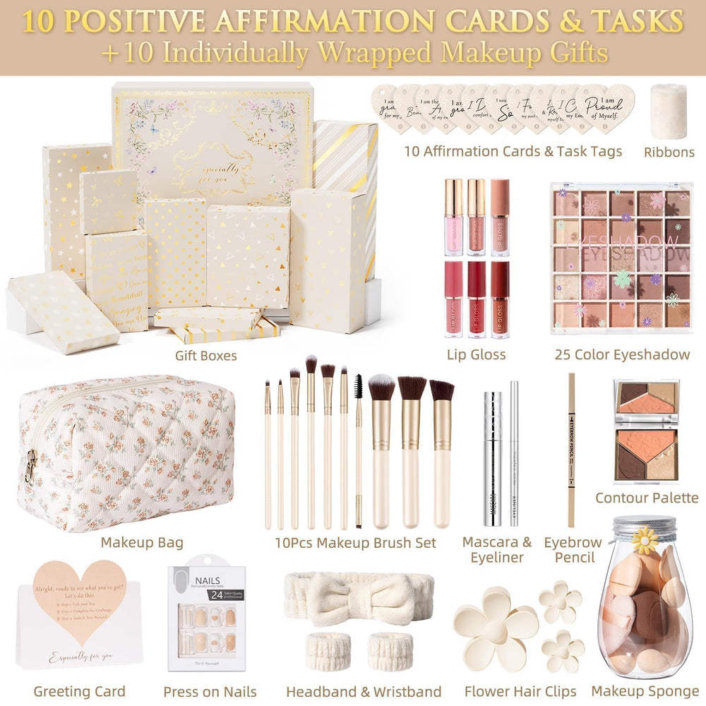 Qinline floral makeup bag showcasing organized cosmetics for gifting