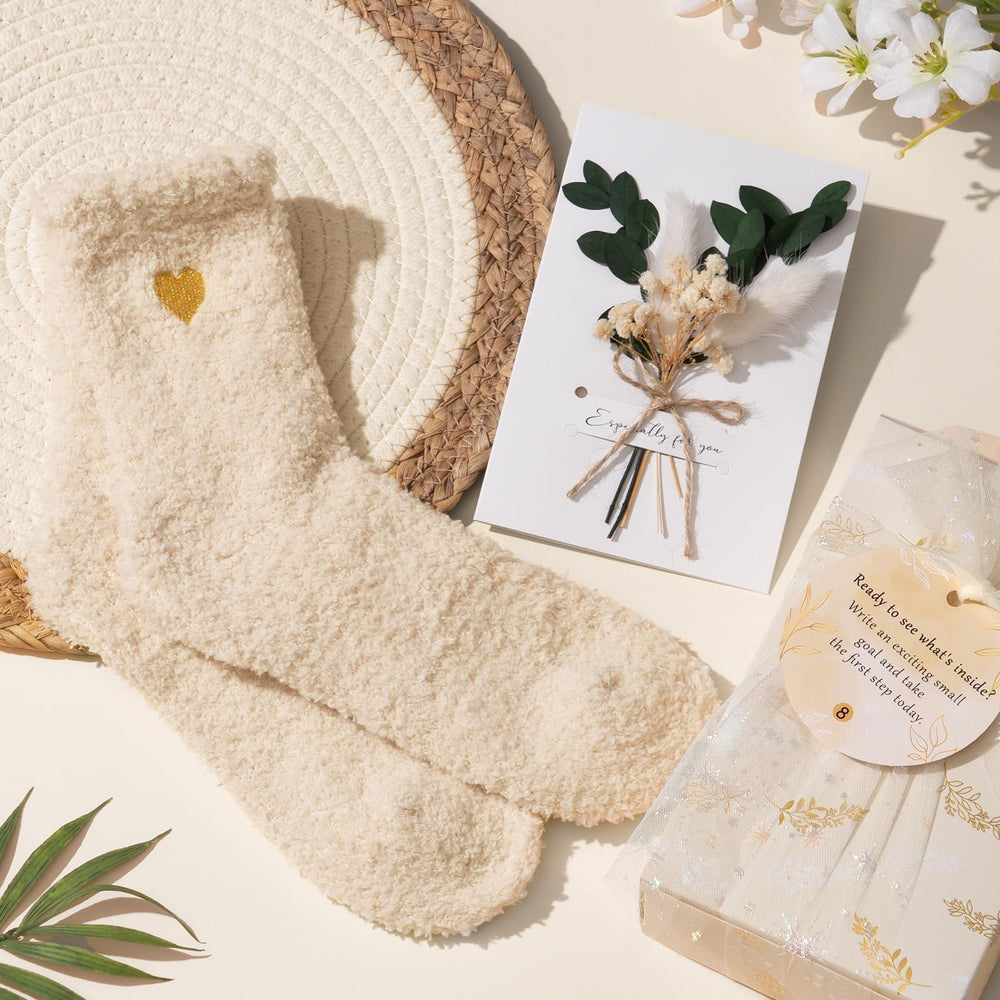 Qinline fuzzy socks add cozy comfort during self-care moments