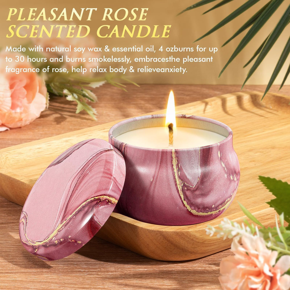 Qinline rose-scented candle creates a calming bath-time ambiance