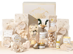 Qinline spa gift basket with preserved-rose-dome offers a lasting keepsake for celebrations