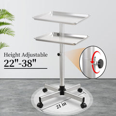 Qinrunkoi adjustable-salon-tray side view highlights height flexibility.