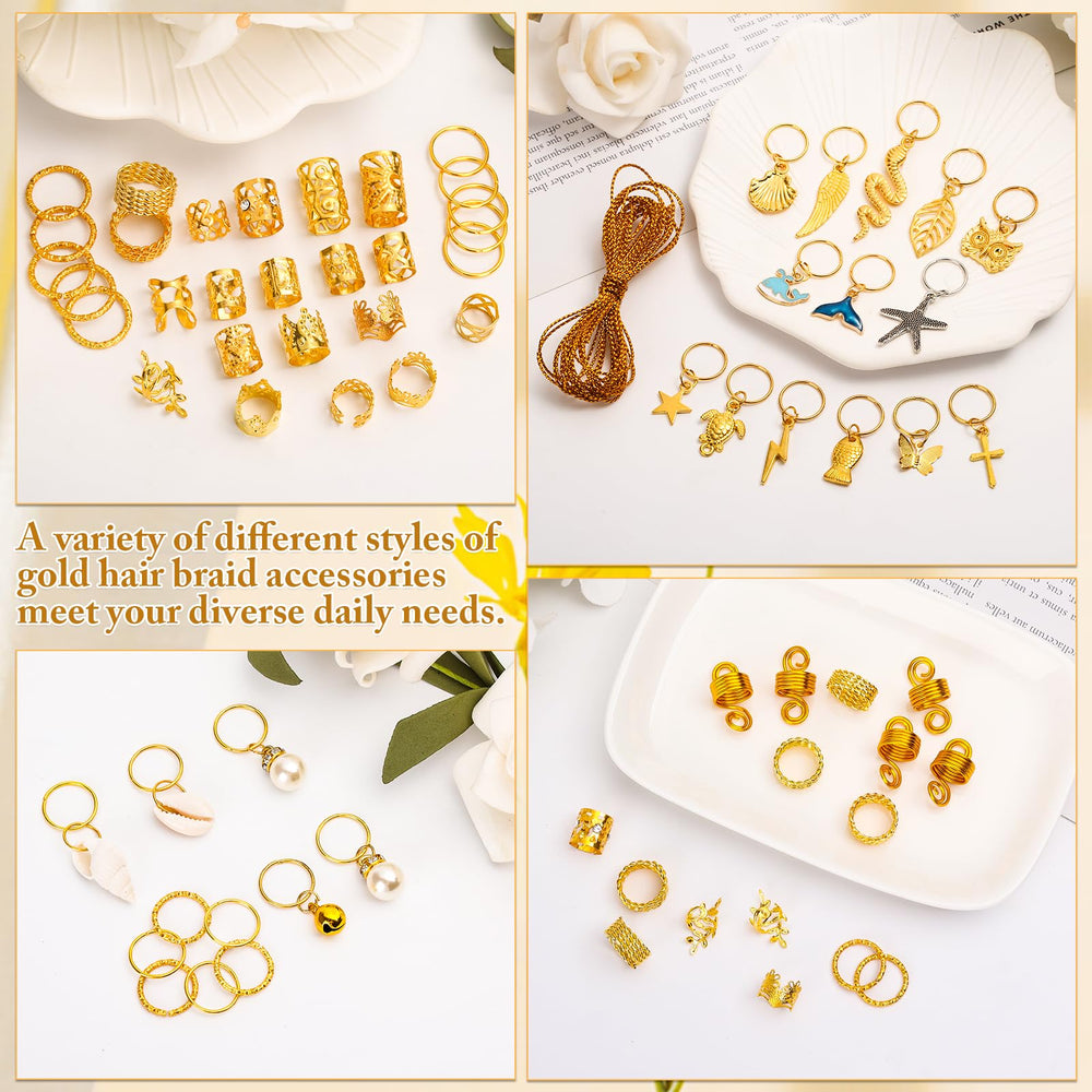 Qinzave accesorios para peinados de trenza oro, fáciles de colocar