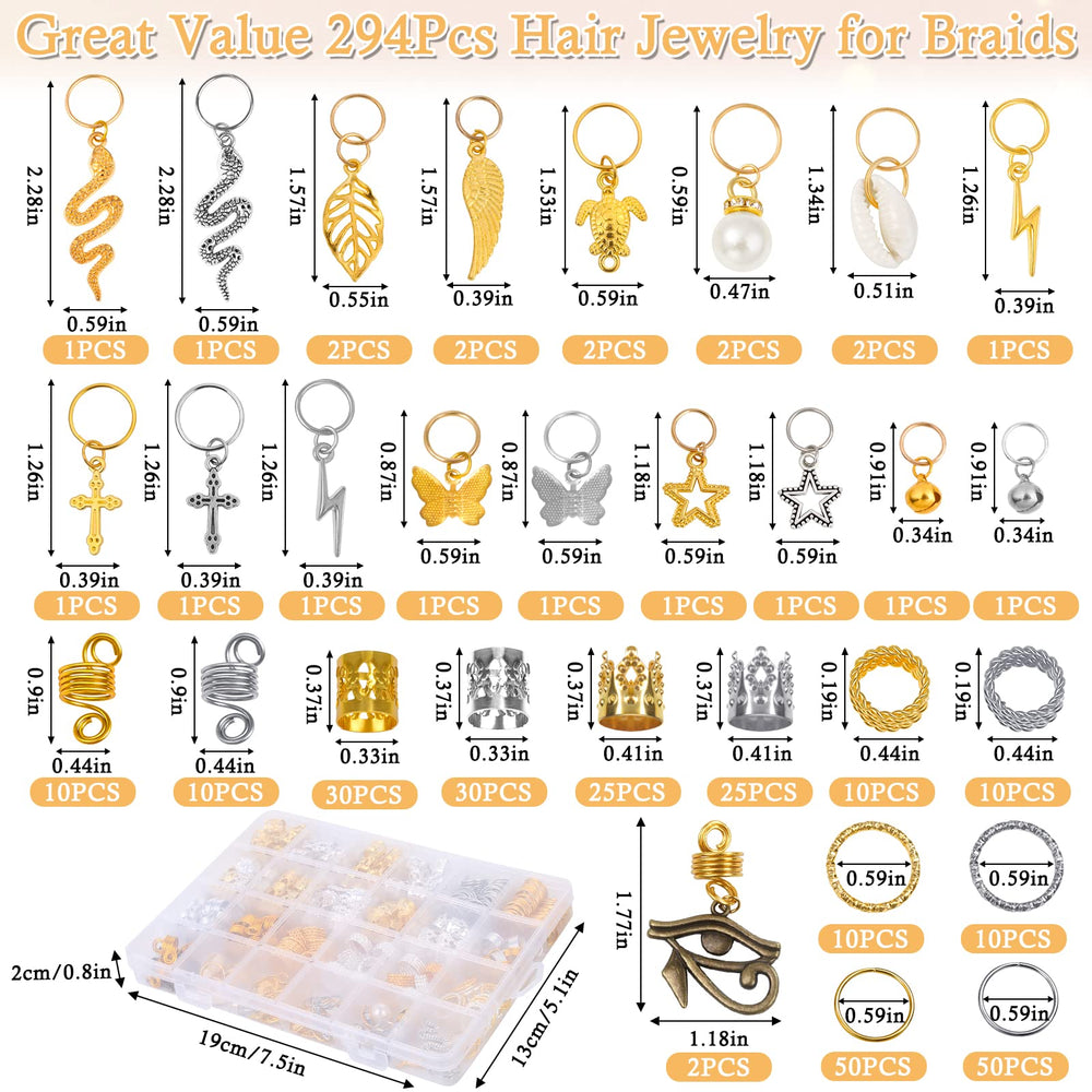 Qinzave anillos para trenzas dorados, decoración y sujeción fáciles