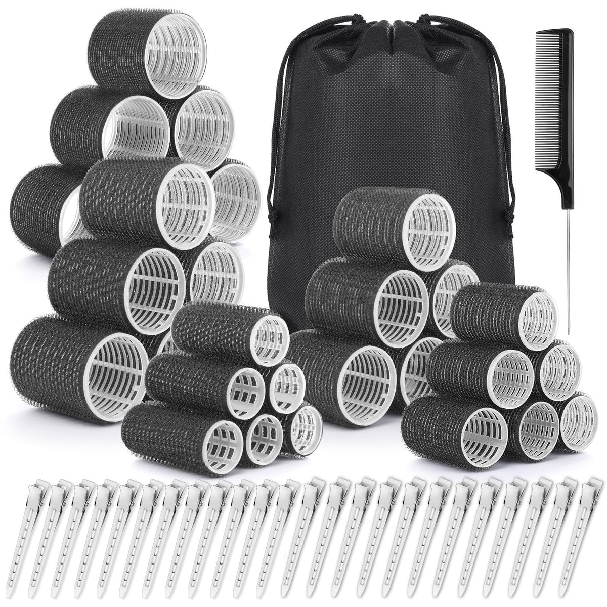 Qinzave hair curler rollers set with five sizes for versatile styling options