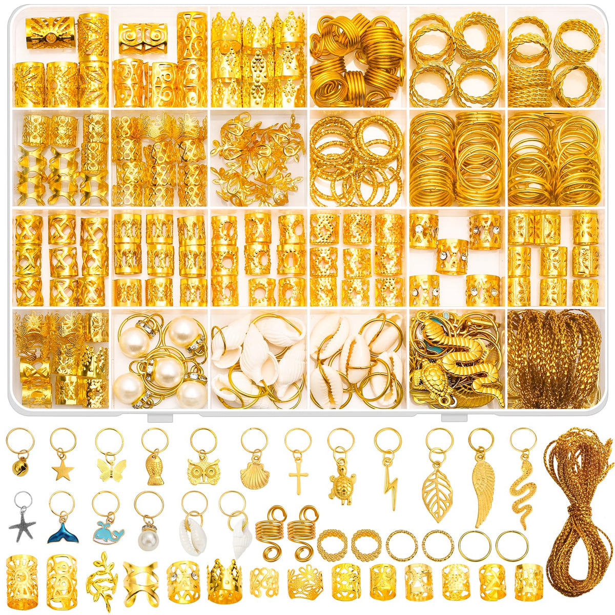 Qinzave joyas oro para trenzas: pendientes decorativos para eventos