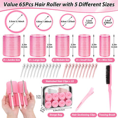 Qinzave jumbo curlers 2.16 inches enabling dramatic root lift and volume.