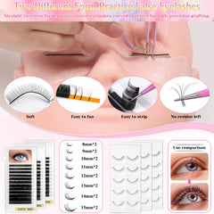 Qinzave eyelash glue for practice use enables quick adhesion testing.
