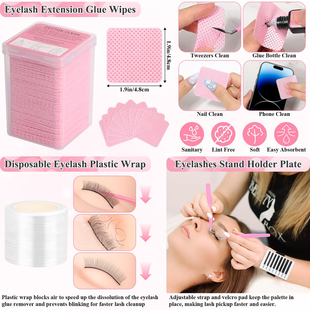 Qinzave Lashes Kit glue remover designed for mannequin head practice sessions.